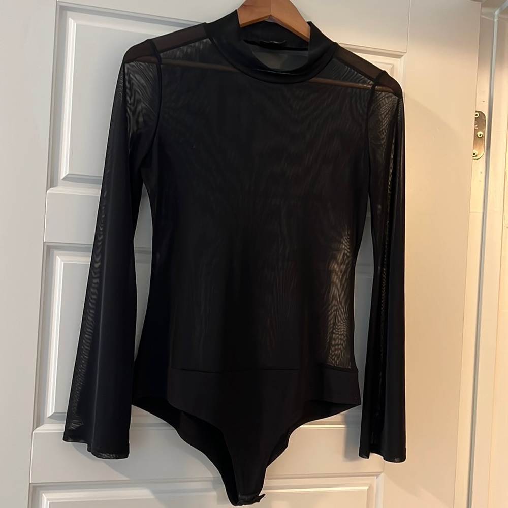 Sheer longsleeve bodysuit
